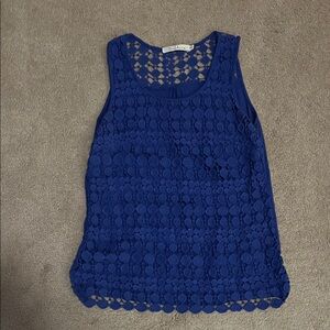 Solitaire Royal Blue Lace Tank Top- size Medium, EUC *like new*